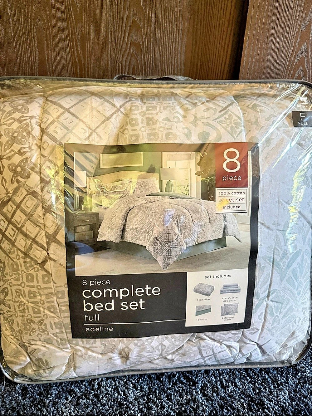 Adeline Full 8-Piece Complete Bed Set with Cotton Sheets